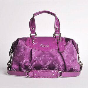 Euc Rare Coach Dotted OP Art Purple Ashley Shoulder Bag Purse